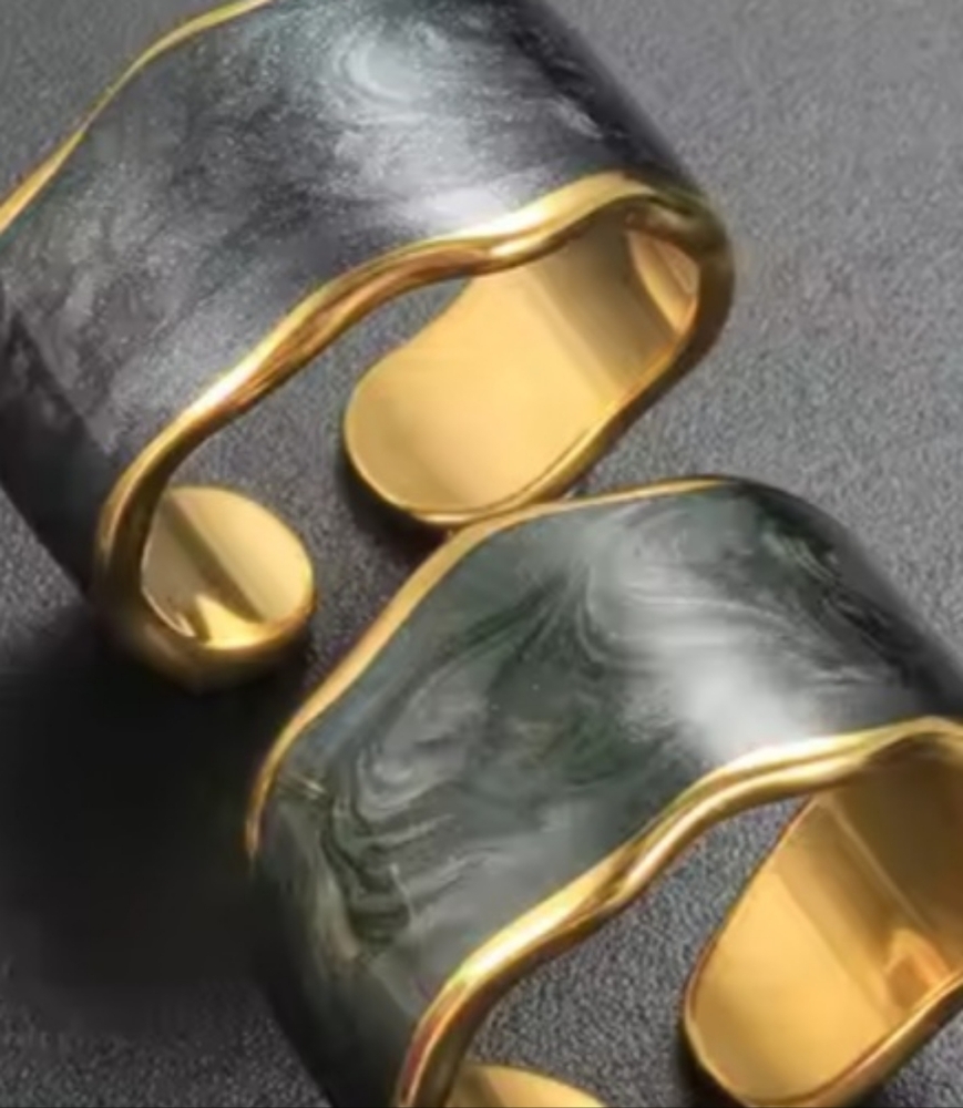 High polished 18k Gold stainless steel ring